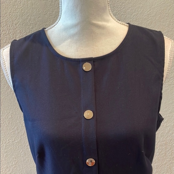 NWT Elegant Navy Sleeveless Dress by LOFT - Picture 2 of 7